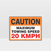 Custom Metal Sign,Caution Maximum Towing Speed 20Kmph Sign